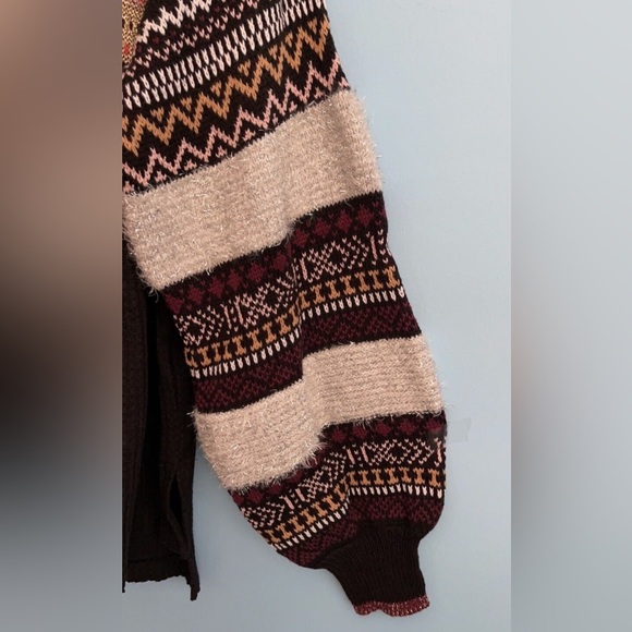 Free People Black Metallic Cabin Fever Fair Isle Sweater - Picture 8 of 9